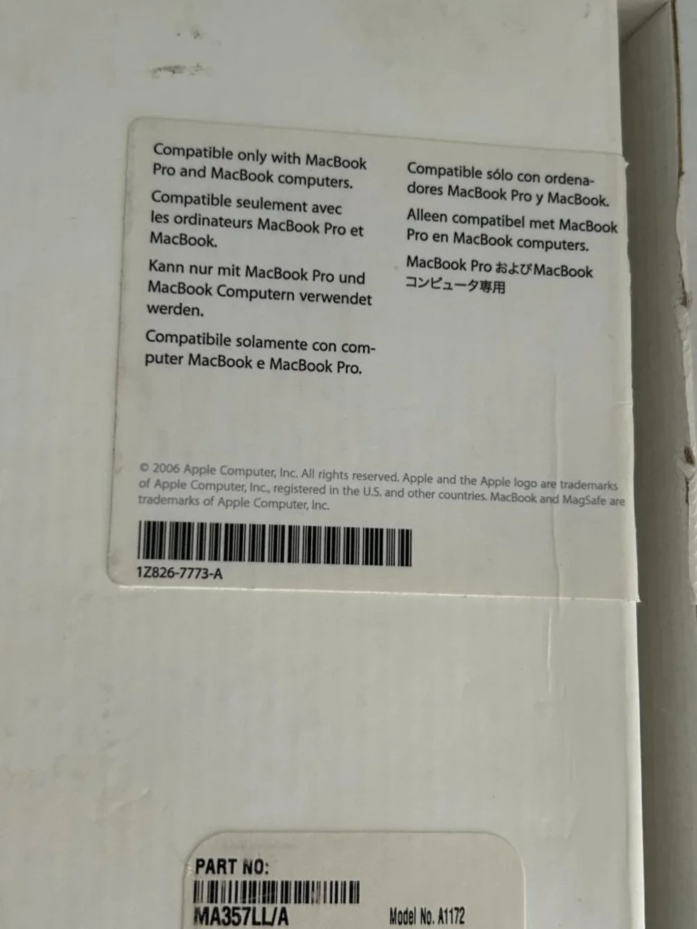 Genuine APPLE MA357LL-A 85W MagSafe Power Adapter Open-Box NEW